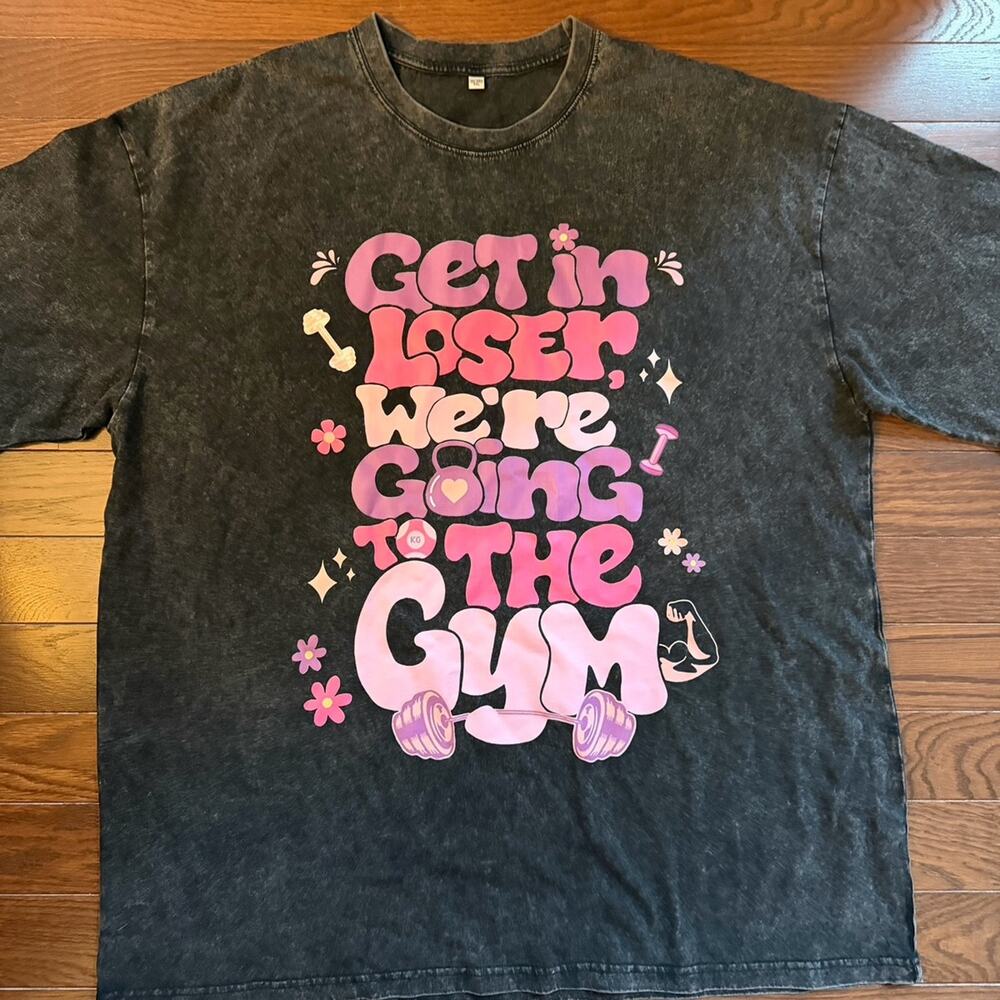 Women’s Oversized Gym Graphic T-Shirt Size 4XL NWOT